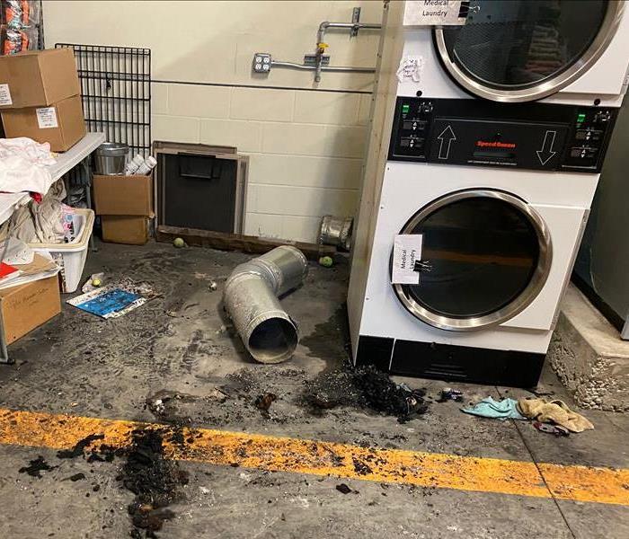 damage from laundry room fire