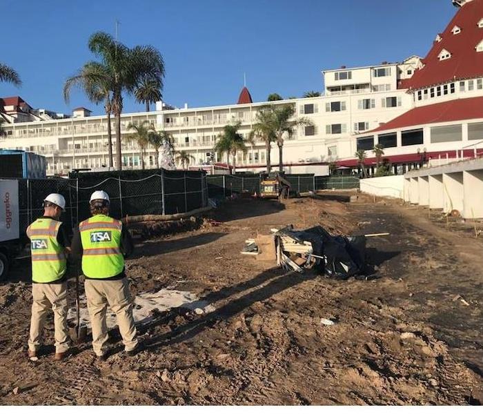 SERVPRO workers on job site at Hotel del Coronado