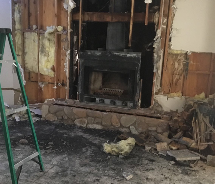 Fire damage in home