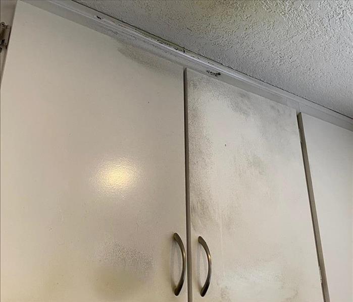 smoke damage on white cabinets